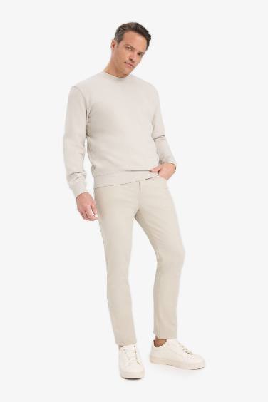 سويت شيرت قطن قصة عادية برقبة مستديرة