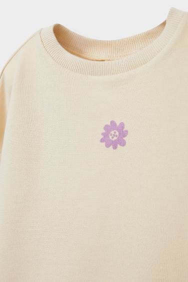 Baby Girl Regular Fit Crew Neck Floral Sweatshirt