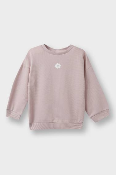 Baby Girl Regular Fit Crew Neck Floral Sweatshirt