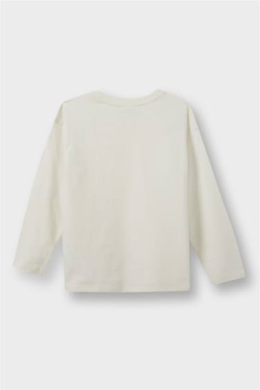 Erkek Bebek Bisiklet Yaka Basic Düz Uzun Kollu Tişört