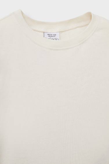 Kız Bebek Bisiklet Yaka Uzun Kollu Tişört