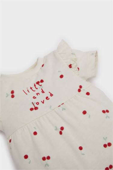 Baby Girl Newborn Fruit Patterned Cotton Jumpsuit