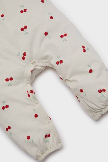 Baby Girl Newborn Fruit Patterned Cotton Jumpsuit