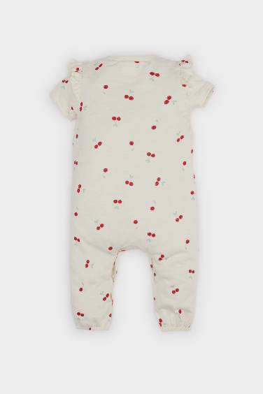 Baby Girl Newborn Fruit Patterned Cotton Jumpsuit