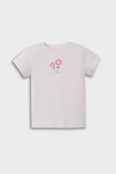 Baby Girl Floral Cotton T-Shirt Jumpsuit 2 Piece Set