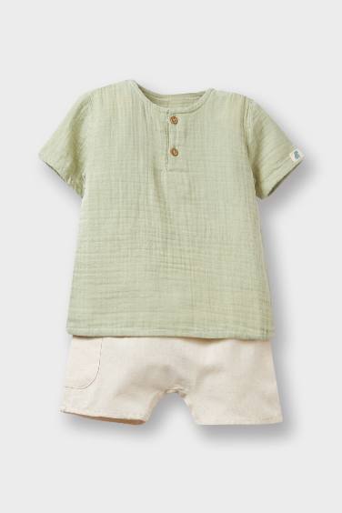 Baby Boy Muslin 2 Piece Set