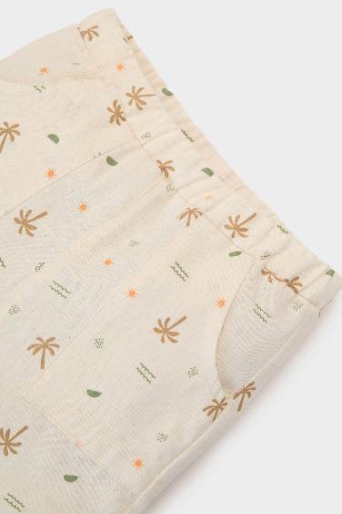 Baby Boy Palm Patterned Linen 2 Piece Set