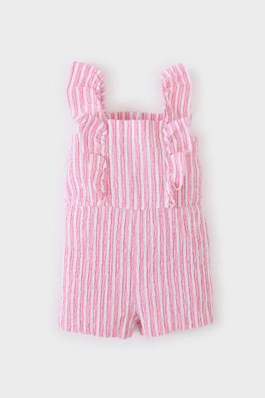 Baby Girl Striped Poplin Jumpsuit