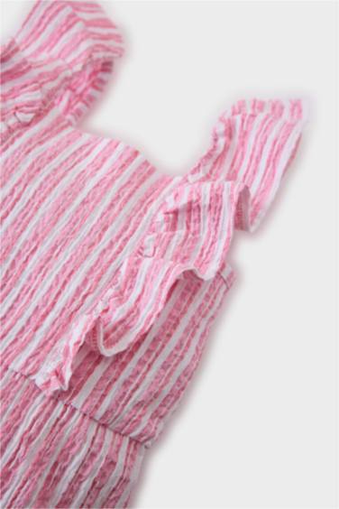 Baby Girl Striped Poplin Jumpsuit