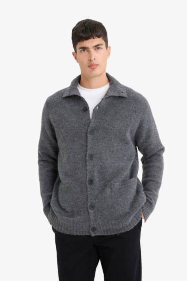 Standard Fit Turtleneck Knitwear Cardigan