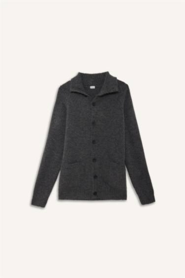 Standard Fit Turtleneck Knitwear Cardigan