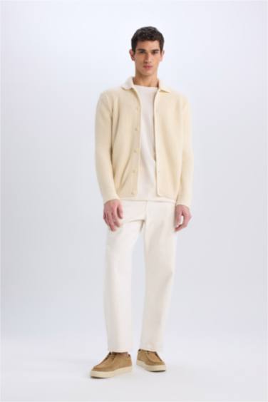 Standard Fit Polo Collar Knitwear Cardigan