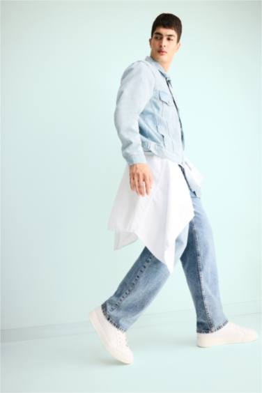 Cotton Baggy Fit Regular Waist Wide Leg Jeans