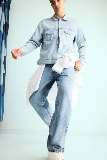 Cotton Baggy Fit Regular Waist Wide Leg Jeans