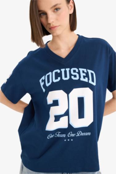 تيشيرت نص كم اوفر سايز مطبوع