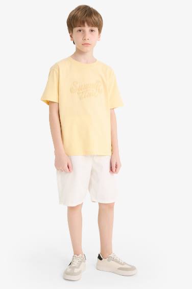 Boy Regular Fit Crew Neck Embroidered T-Shirt