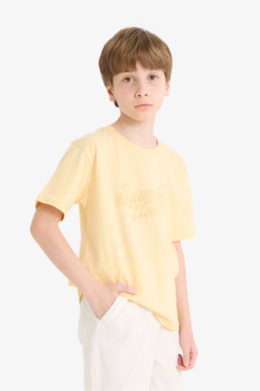 Boy Regular Fit Crew Neck Embroidered T-Shirt