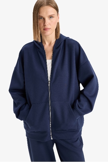 Sweat à capuche oversize en tissu scuba