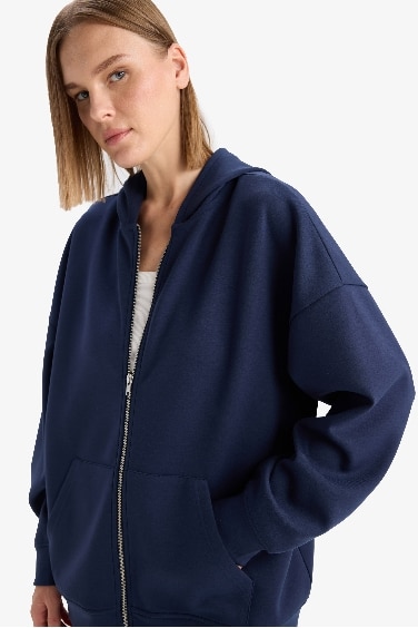 Sweat à capuche oversize en tissu scuba