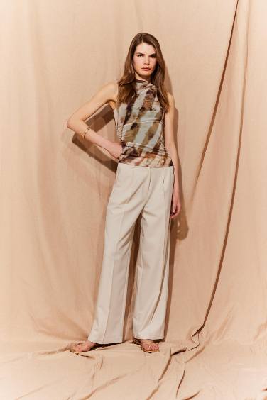 Débardeur slim en tulle à effet tie-dye