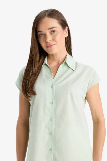 Regular Fit Shirt Collar Short Sleeve Shirt