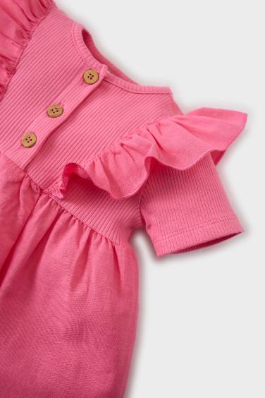 فستان بيبي بناتي مضلع نص ردن