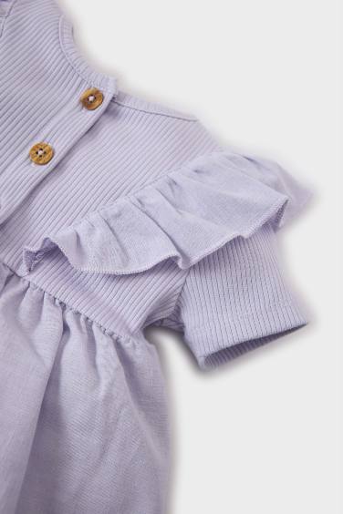 Baby Girl Short Sleeve Corduroy Camisole Dress