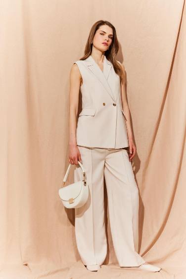 Regular Fit Jacket Collar Blazer Vest