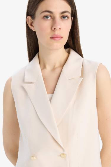 Regular Fit Jacket Collar Blazer Vest