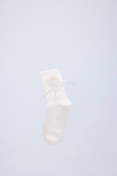 Woman Seamless Floral Cotton Socks