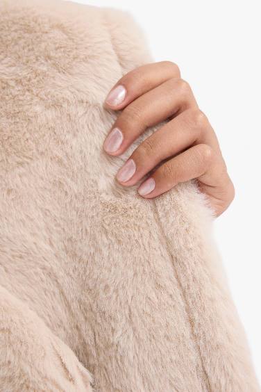 Regular Fit Suni Kürk Astarlı Mont