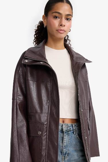 ジャケット・アウター Fake Leather Jacket/cizatto Zita Faux-Leather Moto Jacket | GUESS Factory