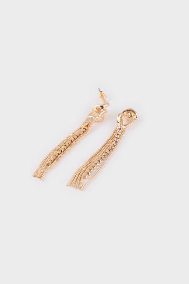 Woman Dangle Gold Earrings
