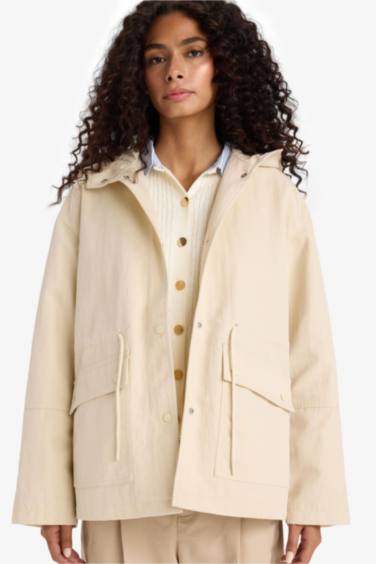 Regular Fit Waterproof Hooded Pocketed Raincoat