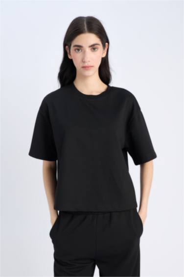 Oversize Fit Crew Neck Basic Short Sleeve T-Shirt