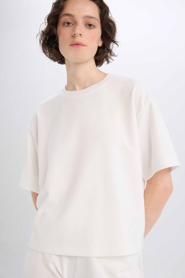 Oversize Fit Crew Neck Basic Short Sleeve T-Shirt