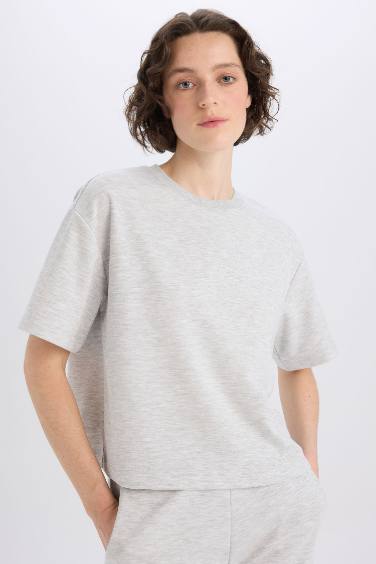 Oversize Fit Crew Neck Basic Short Sleeve T-Shirt