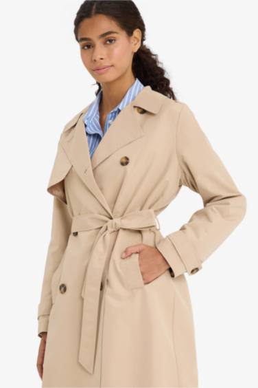 Regular Fit Belted Pocket Trench Coat