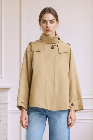 Trench à capuche zippé Coupe régulière