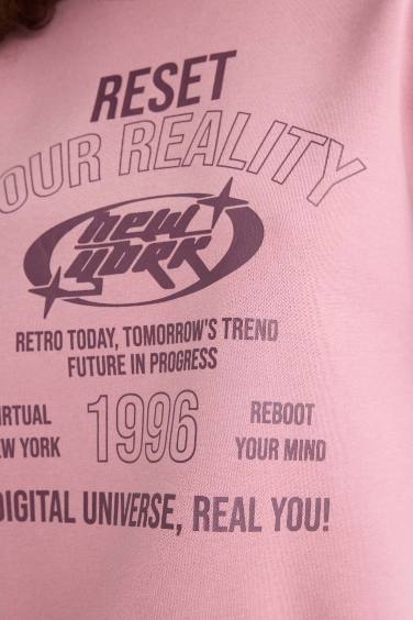 Sweatshirt imprimé à col rond Coupe régulière