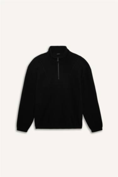 Sweatshirt boxy en polaire imprimé à col montant