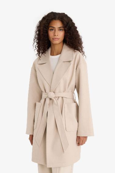 Regular Fit Belted Cashmere Coat