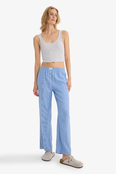 Regular Fit Uzun Boy Çizgili Pijama Altı-Fall in Love