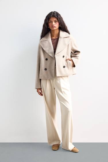 Regular Fit Buttons Wool Jacket
