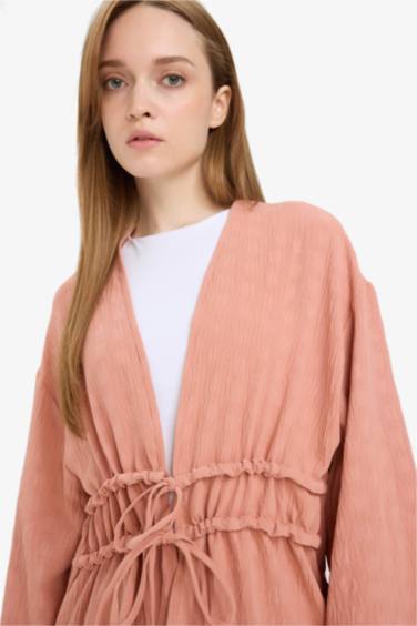 Relax Fit Twill Crew Neck Long Sleeve Tunic