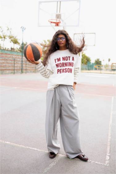Oversize Fit Crew Neck Printed T-Shirt