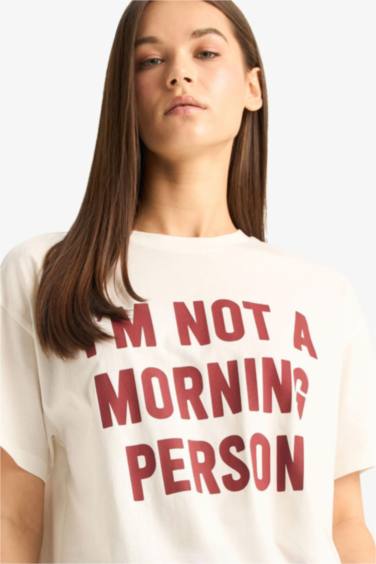 Oversize Fit Crew Neck Printed T-Shirt