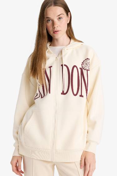 Оверсайз, свободный покрой, круглый вырез, кардиган с колледж-принтом