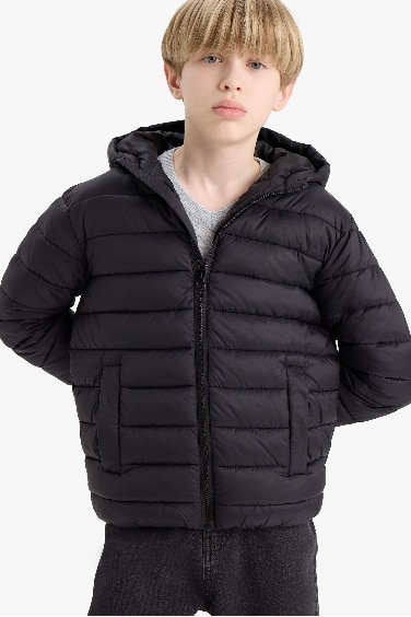 Boy Hooded Water Repellent Puffer Jacket