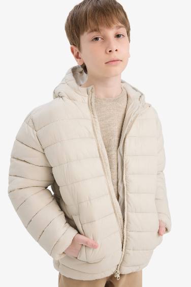 Boy Hooded Zippered Waterproof Puffer Jacket